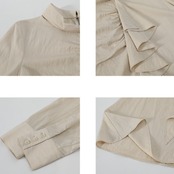 Cascade Draped Ruffle Blouse F0558