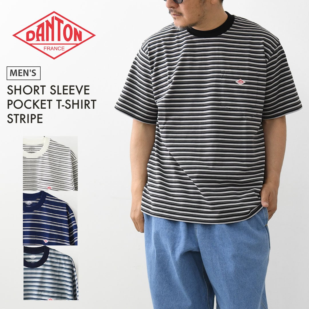 DANTON [ダントン] M SHORT SLEEVE POCKET T-SHIRT STRIPE [DT