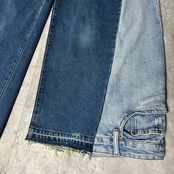 Remake denim jeans Lady's 再構築 リメイクデニムジーンズ ワイドバギーパンツ