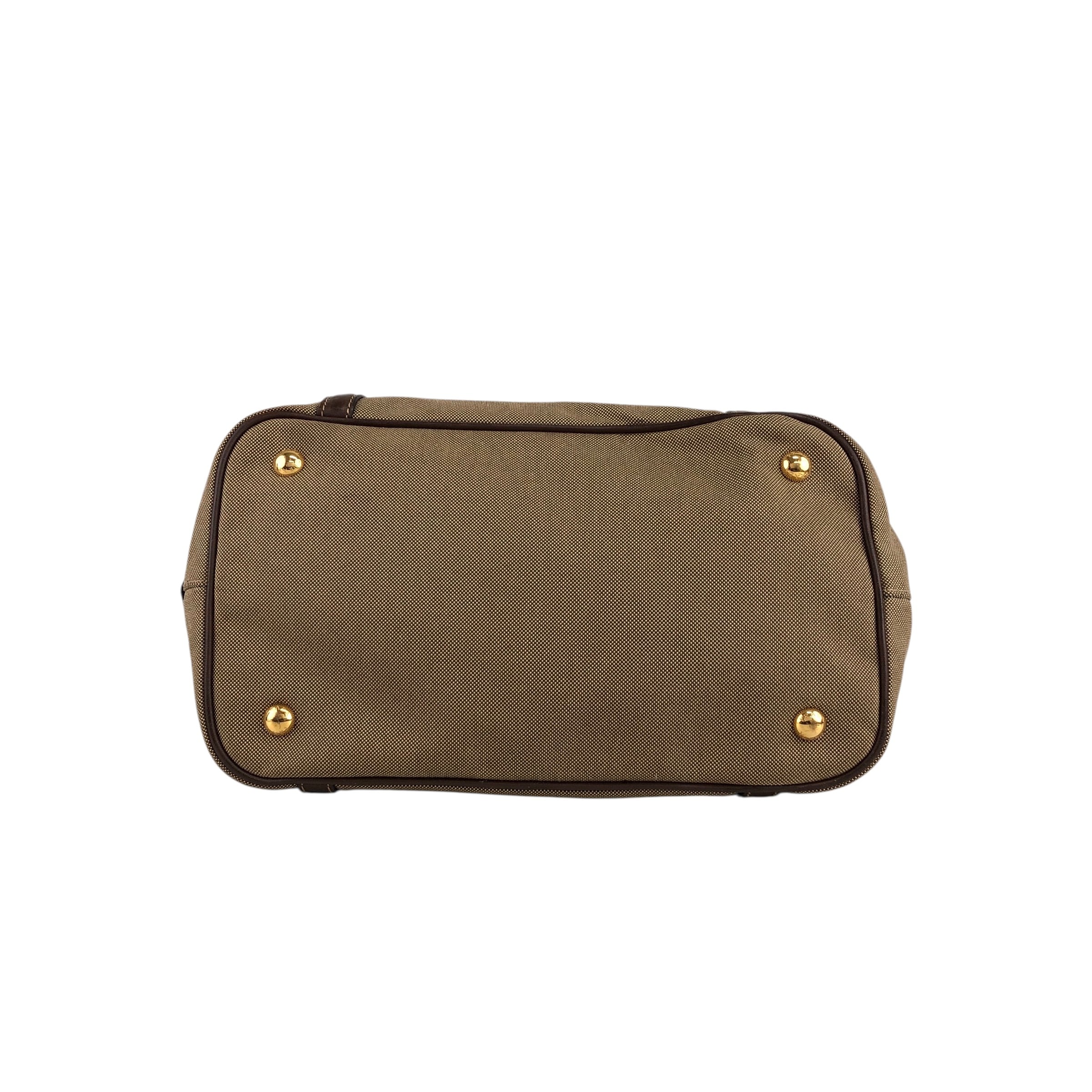 PRADA プラダ トートバッグ ブラウン ロゴ ジャガード vintage