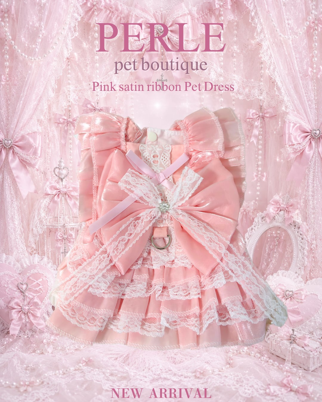 Pink Ribbon jewelry pet dress