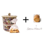 Coffret 2 Poilâne® X Cadeaux de France : Boîte métal illustrée avec 900g de Punitions® コフレ2　ポワラーヌ×カドードゥフランス イラスト缶入りピュニション　＋　カドー「キューブパッケージのピュニション」