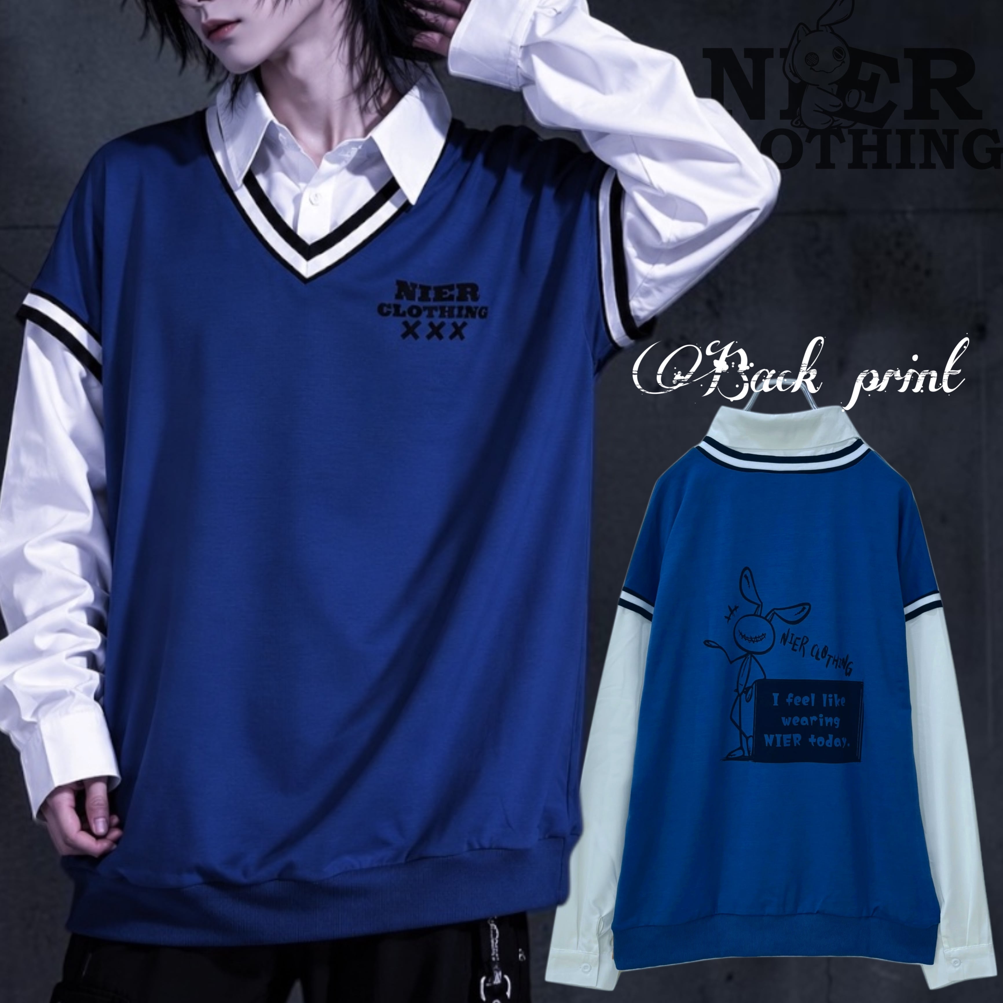 先着39点限定大特価》BLUE COLLAR FAKE LAYERED TOPS | NIER CLOTHING
