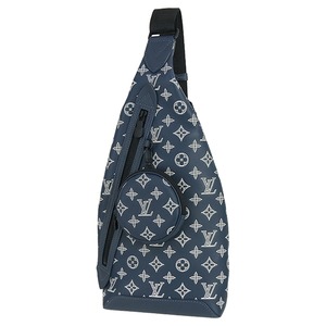 Unused LOUIS VUITTON ルイヴィトン ショルダーバッグ デュオ・スリングバッグ モノグラムシャドウ インクブルー ホワイト ボディバッグ 未使用品