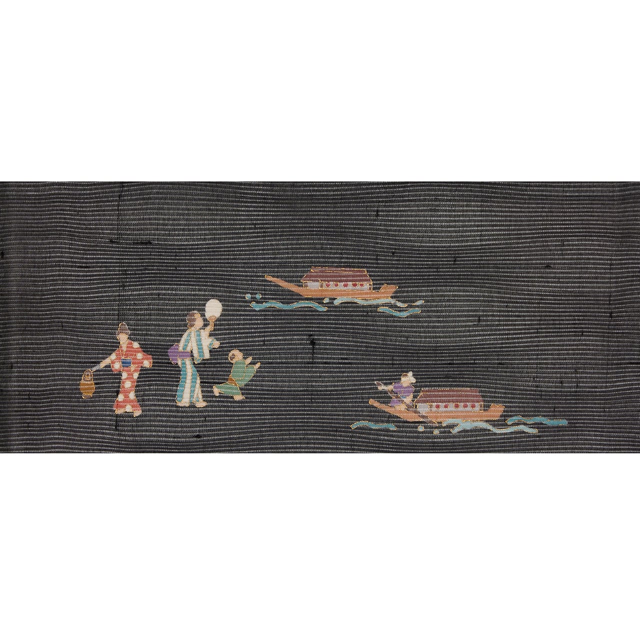 花火の模様 手描友禅夏名古屋帯【中古】 | かわの屋