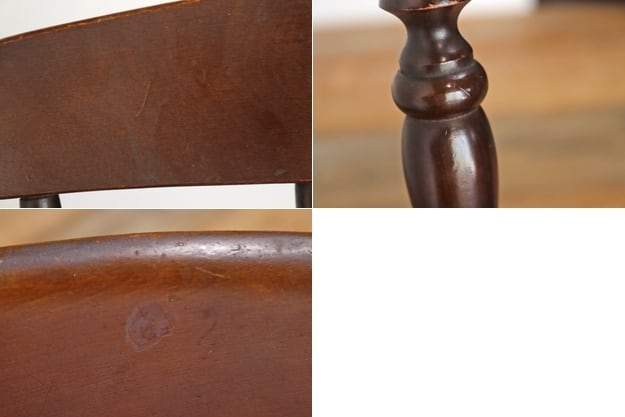 飛騨家具　WINDS太平 白いダイニングチェア② ウィンザーチェア　鋲打ち レトロ TAIHEI 太平 飛騨家具 ダイニングチェア ウィンザーチェア 椅子