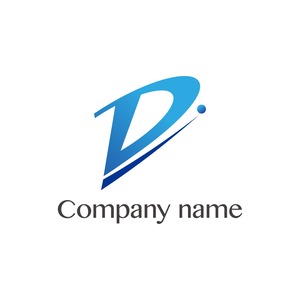 No107 クールなD【D、アルファベット、青、クール、シャープ、格好良い、建築、建設、製造、IT、web、ネット、テクノロジー】