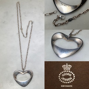 GEORGJENSEN silver large heart pendant necklace " 152c "