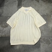 mesh knit polo ivory