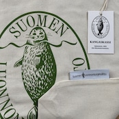 【フィンランド自然保護協会】エリック・ブルーン アザラシロゴ トートバッグ ホワイト