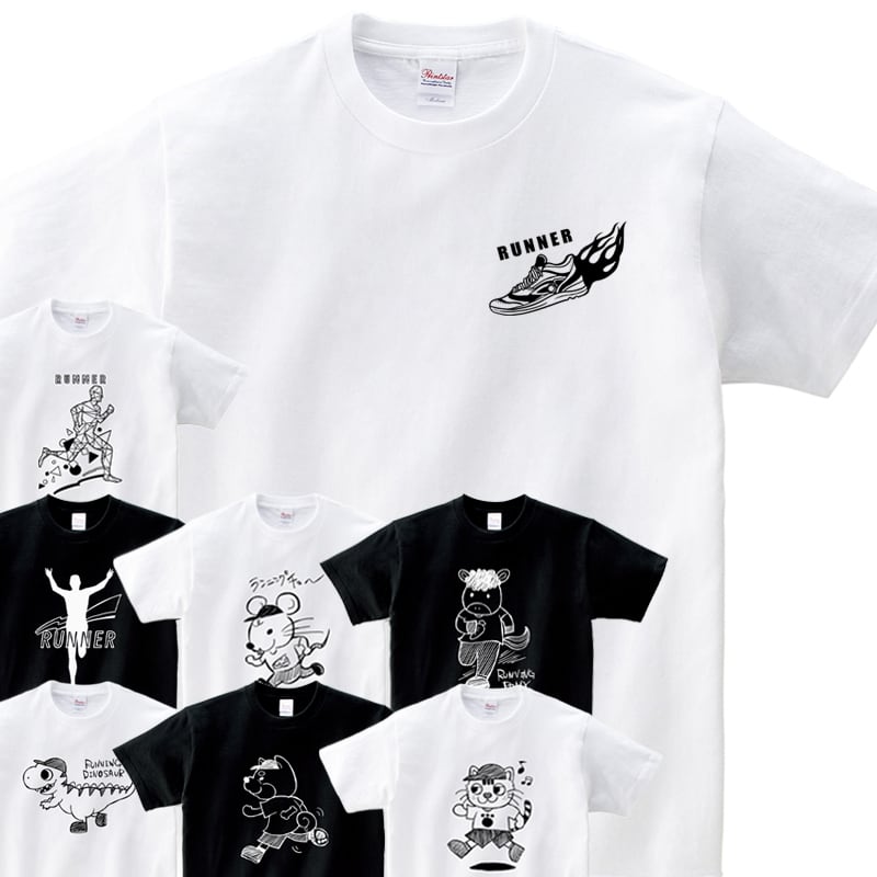 選べるデザイン スポーツ ランニング ジョギング Tシャツ sp11 スニーカー ポリゴン シルエット マウス ポニー ダイナソー ドッグ キャット