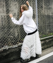 チュールフリルフレアスカート (WHITE) CQ-47020