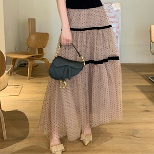 ドット柄 ティアード ロング スカート 3412557