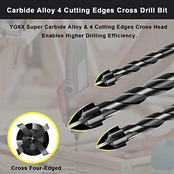 TAORAYO コンクリート ドリル ビット 陶器 ガラスドリルビット 7個入り 四刃六角軸 コンクリート ドリルビット 六角シャンクガラス ドリル 3mm 4mm 5mm 6mm 8mm 10mm 12mm 鋳物の穴あけ用 ガラス用ドリル ガラス タイル スレート 陶器 ガラスドリル刃 電動ドリルセット ツールキット あけ工具