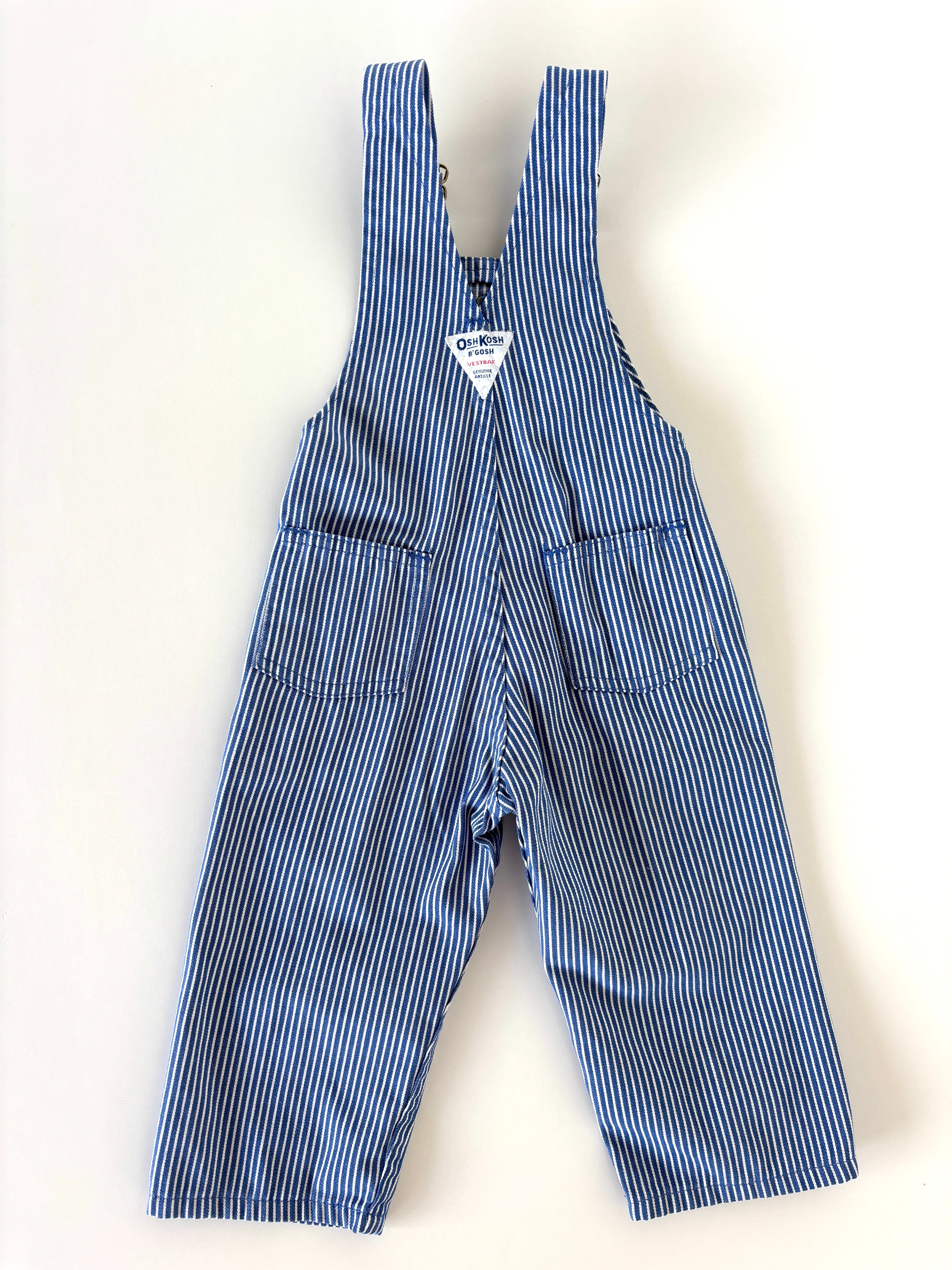 18-24m相当・vintage】USA製 OshKosh ヒッコリーオーバーオール | woohoo