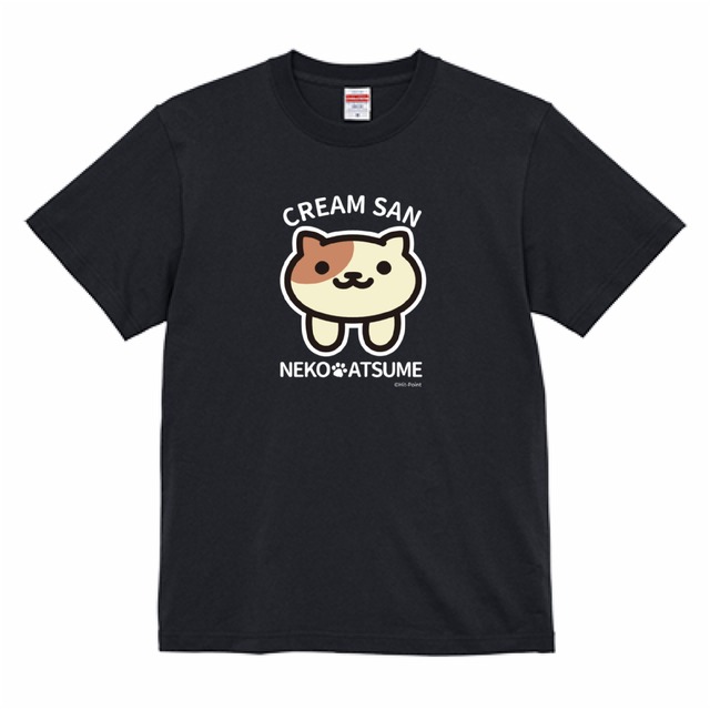 【受注生産品】ねこあつめ　あかげさん　推しねこTシャツ　大きいサイズ　背中プリント+胸元ロゴ（ホワイト）