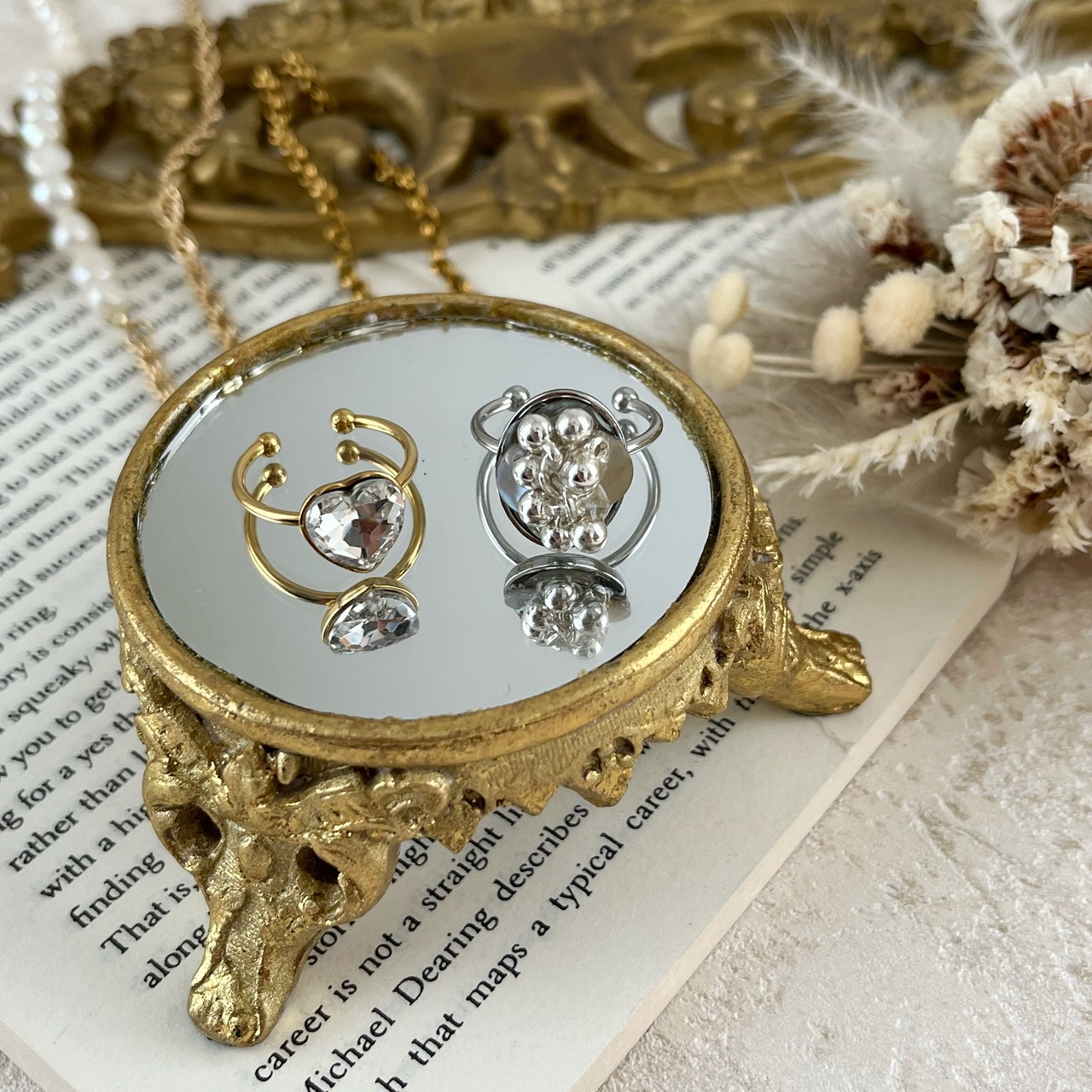 【1個】24時間限定販売♪ミラー リングトレイ ゴールド