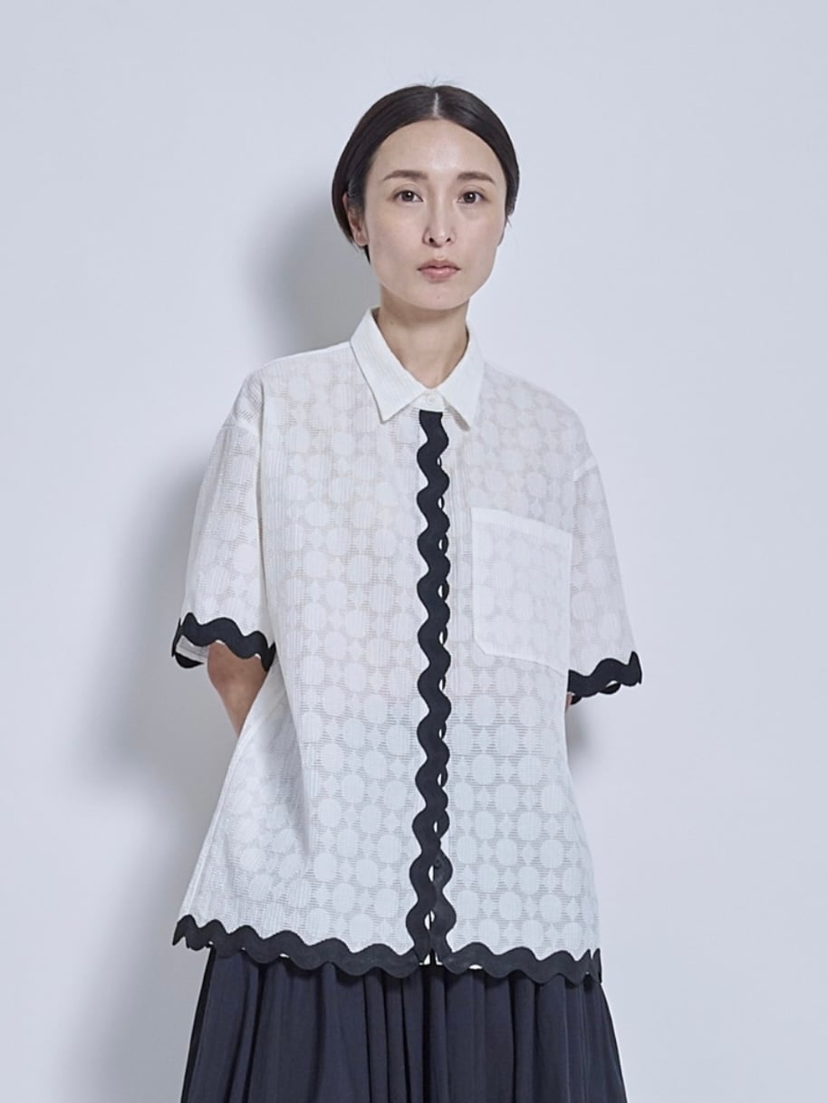 【予約商品:5月お届け】 THOMAS MAGPIE シアードットジャガードシャツ