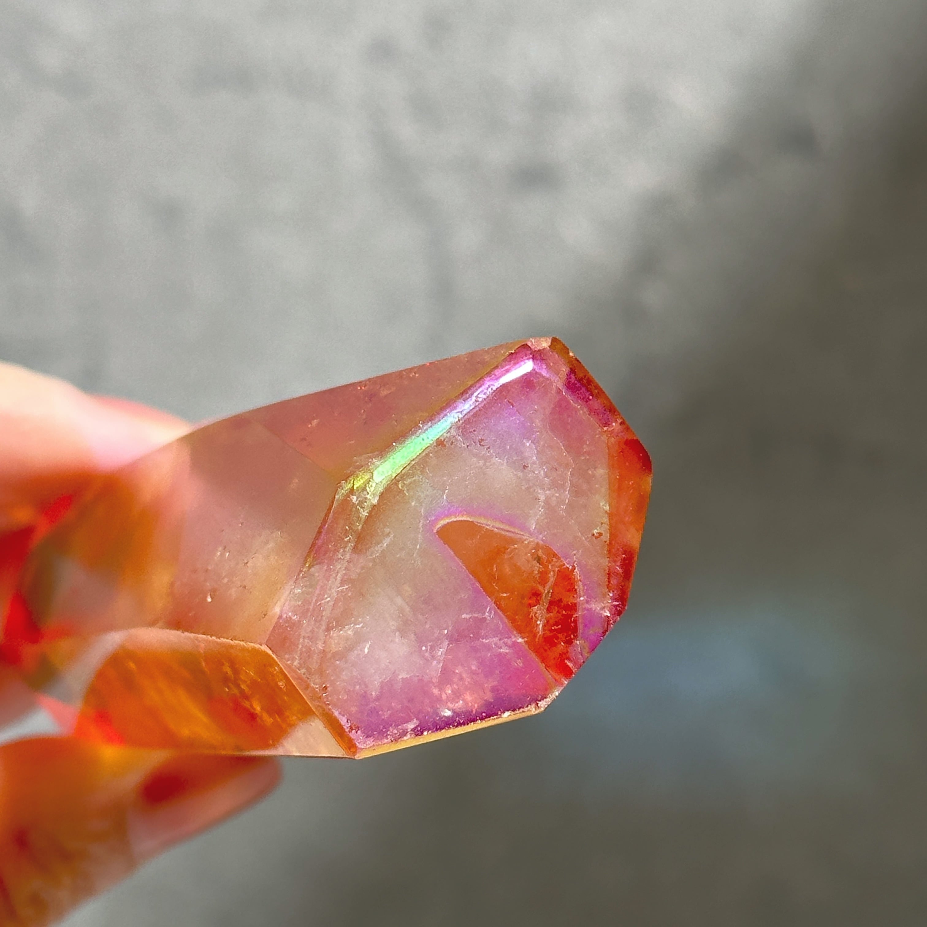 透明感◎オレンジオーラクォーツ タワー13◇ Orange Aura Quartz