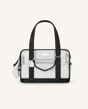 S/即納【seoru】Mesh Ballon Bag (Black＆grey)