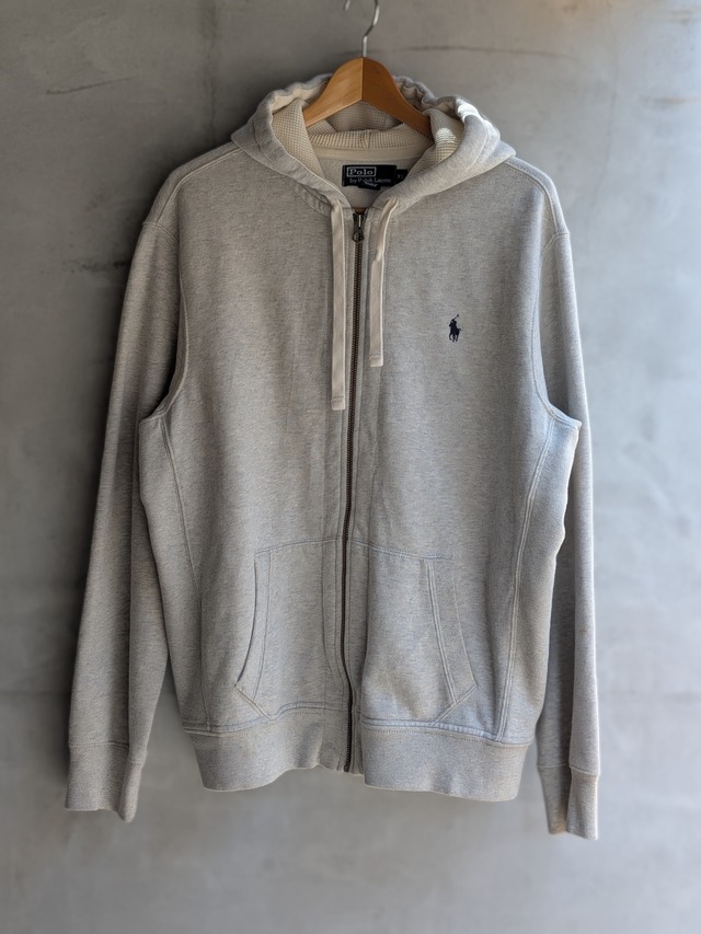POLO RALPH LAUREN ZIP SWEAT PARKER GRAY COLOR