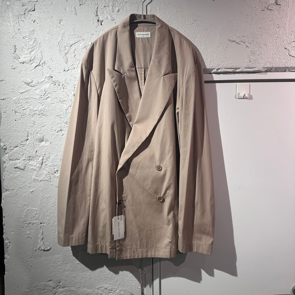 美品 DRIES VAN NOTEN テーラードジャケット カモフラ柄 ベージュ 新品 定価171600円 ドリスヴァンノッテン 22ss 春夏 シルク カモフラ