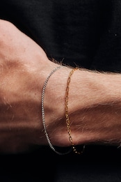 【skin cuban bracelet】 / SILVER