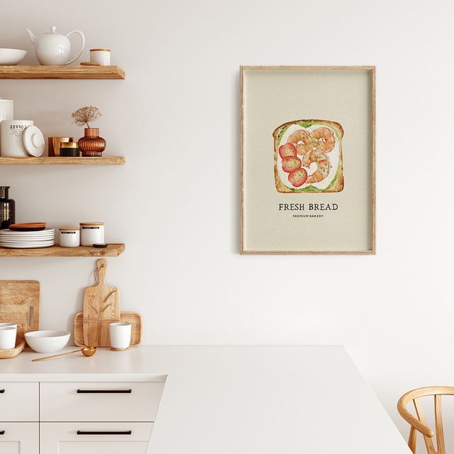 サンドイッチのポスター　/ i1268 / トマトやレタス、タマゴ、アボカドなど　キッチンポスター