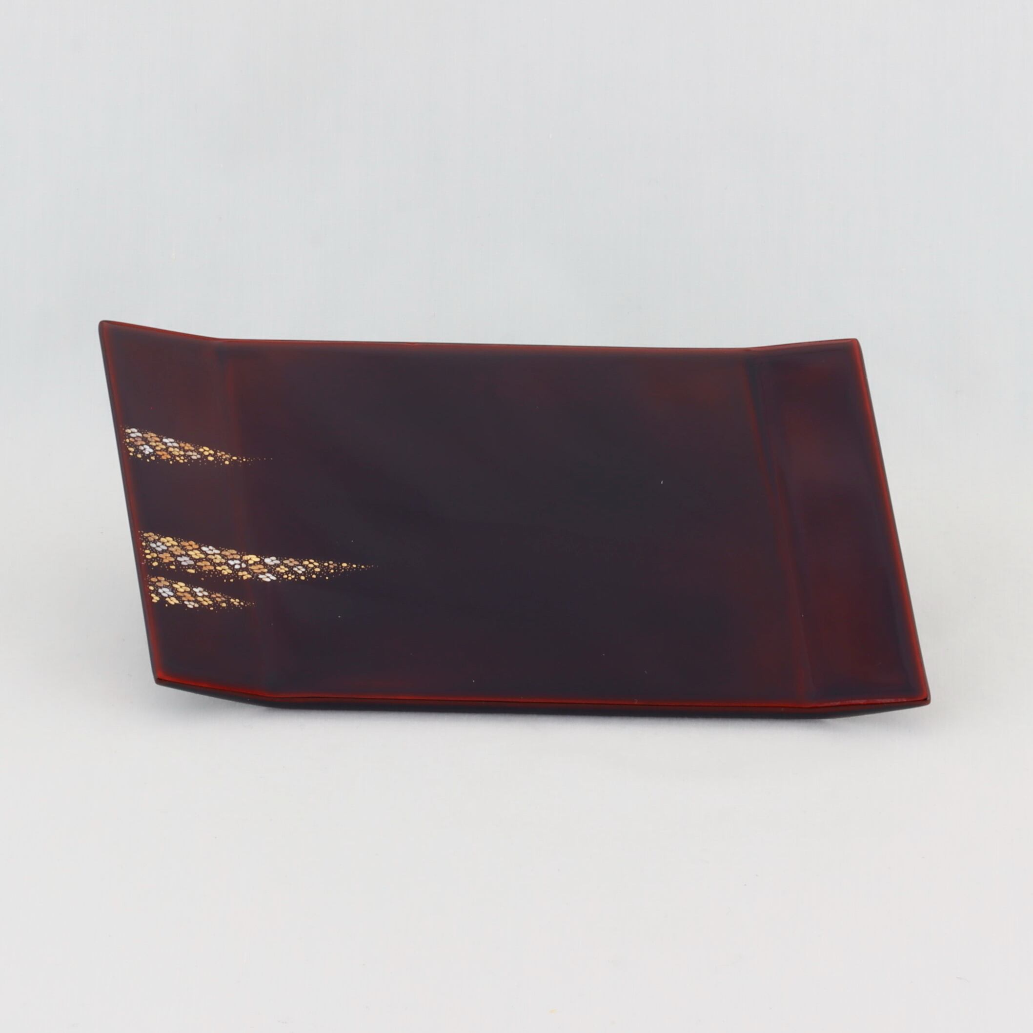 1508 輪島塗 銘々皿／折れ形／溜塗／小華沈金／五枚組 | 輪島塗 加藤