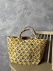 【Mサイズ】ブロックプリントバッグ/イエロー
