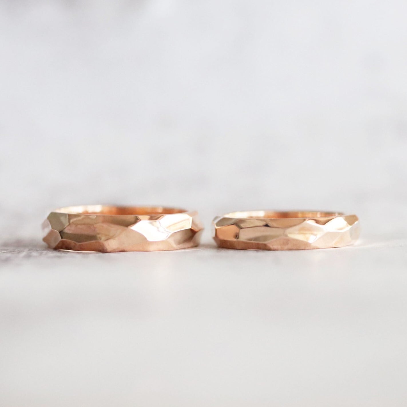 結婚指輪】水面(みなも)柄_鏡面仕上げ_K18PG | Somm Jewelry【ソム