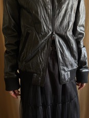 mode black pigskin jacket-5050-11