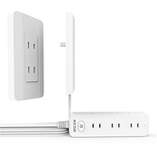 Mscien コンセントカバー 隠し ベビーガード 壁 コンセント 見せない 子供赤ちゃん 引き抜き防止 電源タップ かくしカバー 見えない 延長コード 5m 雷ガード 9個口 壁掛け テーブルOAタップ 分岐たこあし スイッチ付き おしゃれ エムサイン