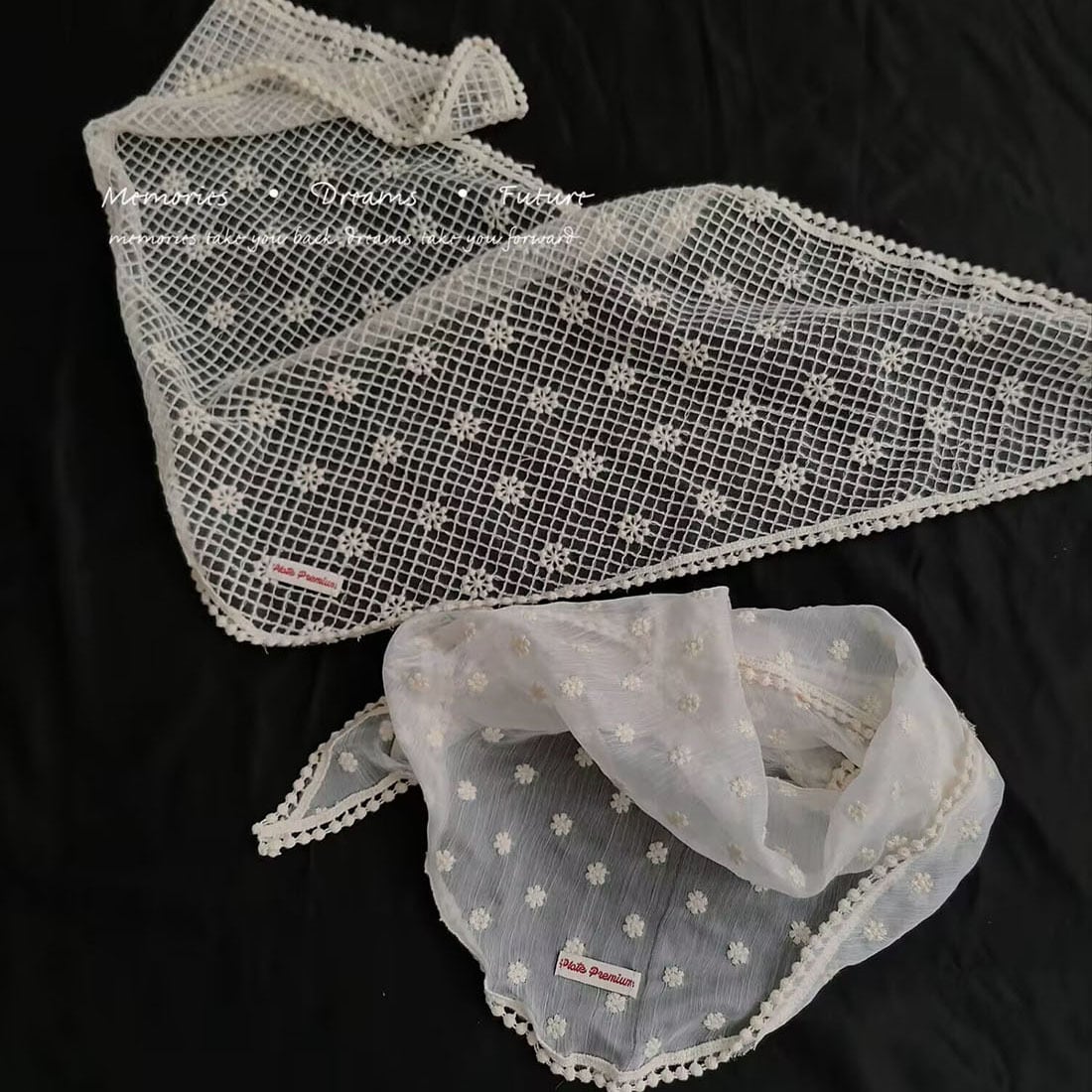 2kindsフラワー刺繍ボンネット