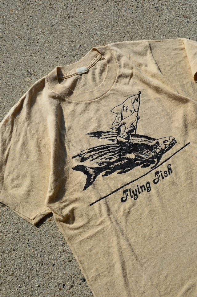 Flying Fish Records 70's From USA Vintage Promotion Tee Body by SCREEN STARS 1970's Vintage Single Stitch RN13765 フライングフィッシュレコード スクリーンスターズ 70s Tシャツ