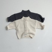 〖取寄〗韓国子供服 / 26winter / minirobe / ワッフルハイネックカーディガン / キッズ *S~XL*