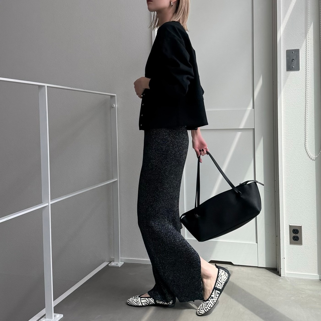 キーネックスウェットCD/ブラック