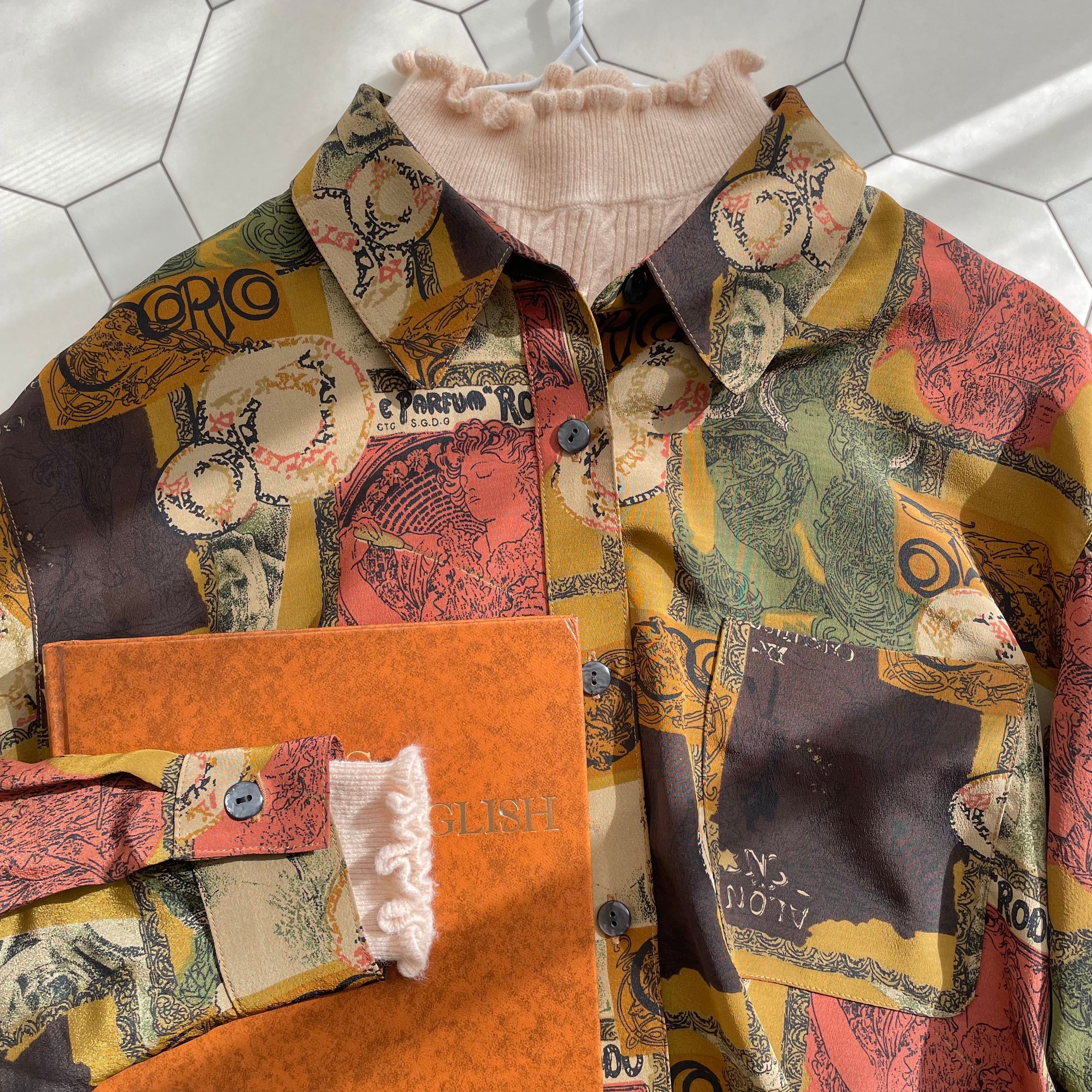 US古着民族エスニックゴブラン 刺繍 ベロアパッチワークジャケット