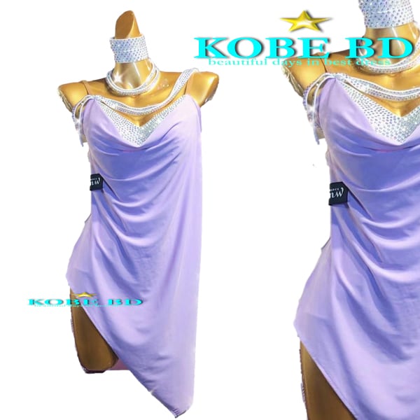 【社交ダンスラテンドレス】【商品番号 A- 22902 】(ヴィーナスライン パープル) ラテンドレス 競技会 ソロデモ パーティー /ルンバ