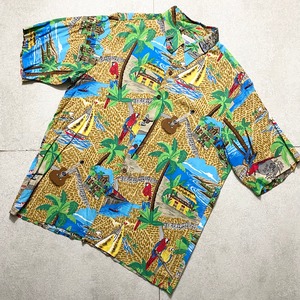 old REYN SPOONER tropical pattern rayon shirt