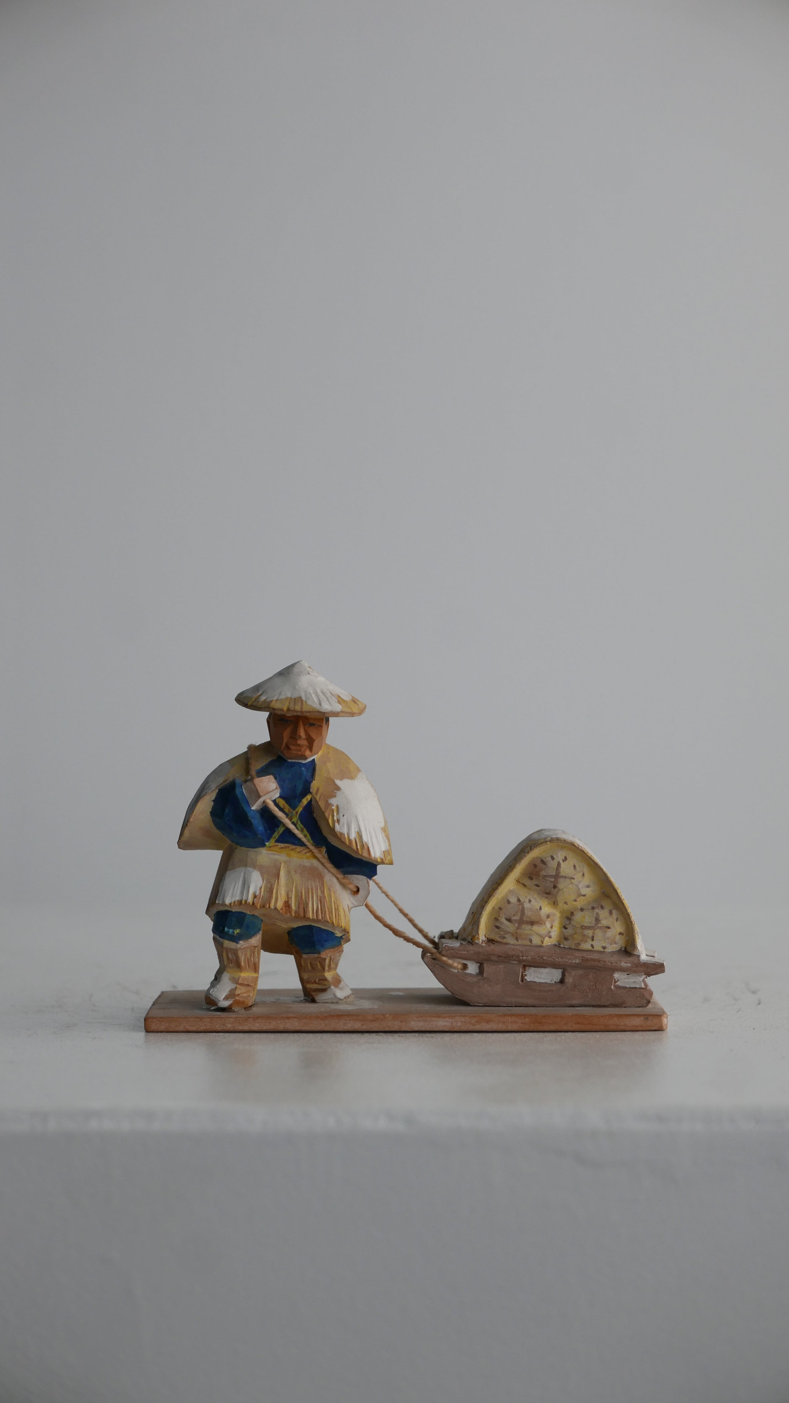 japan vintage 橇引き人形 , 越路人形 , 新潟 , 江島作太郎