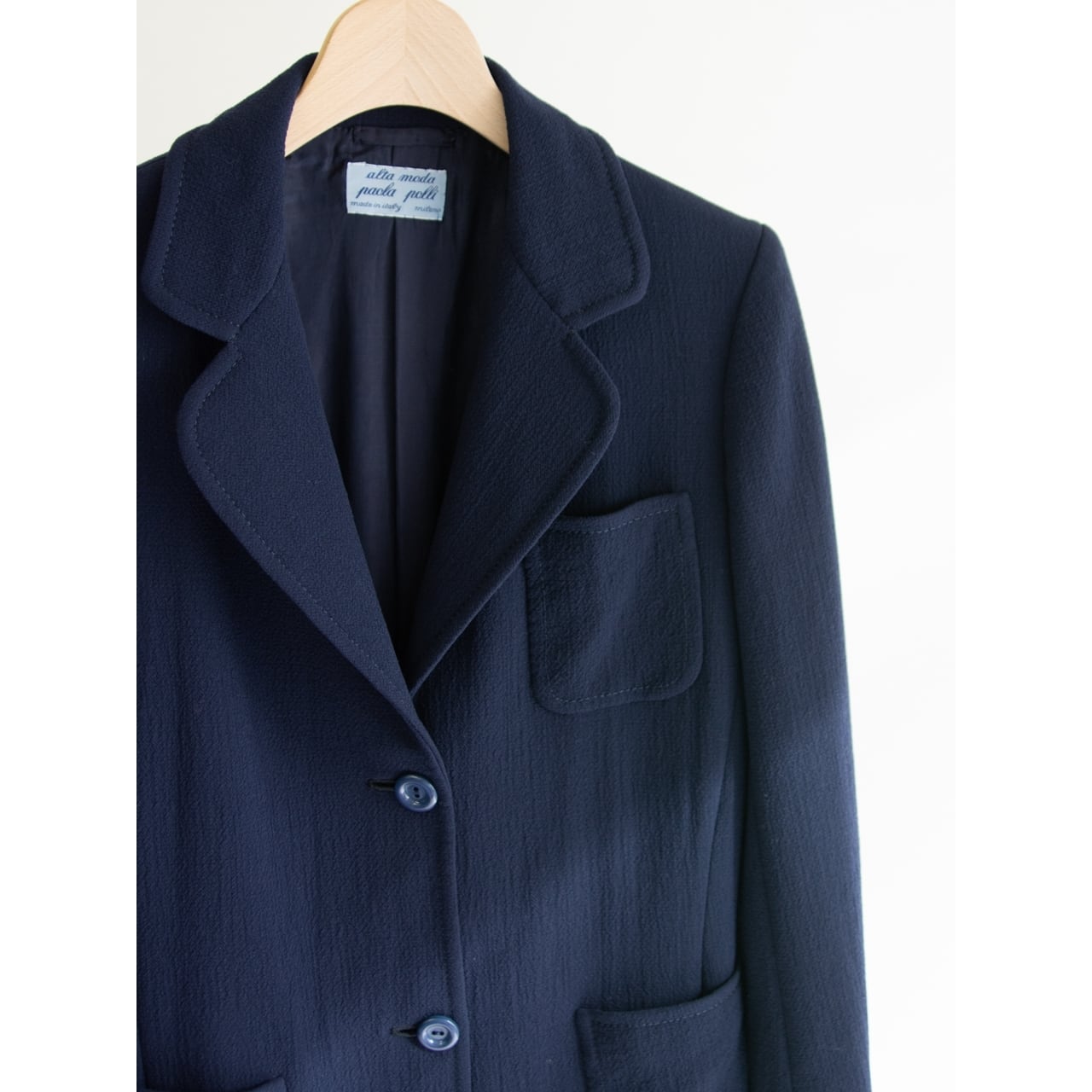 【alta moda paola polli】Made in Italy 70-80's 100% Wool Jacket（イタリア製 パッチポケットウールジャケット）