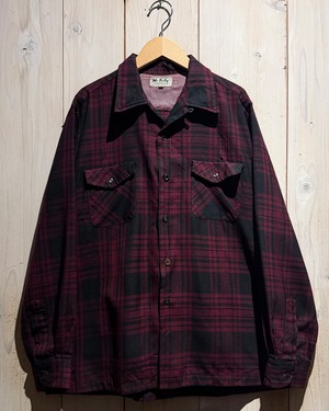 【a.k.a.C.a.k.a vintage】50's〜60's Japanese Vintage Open Collar Wool Check Shirt