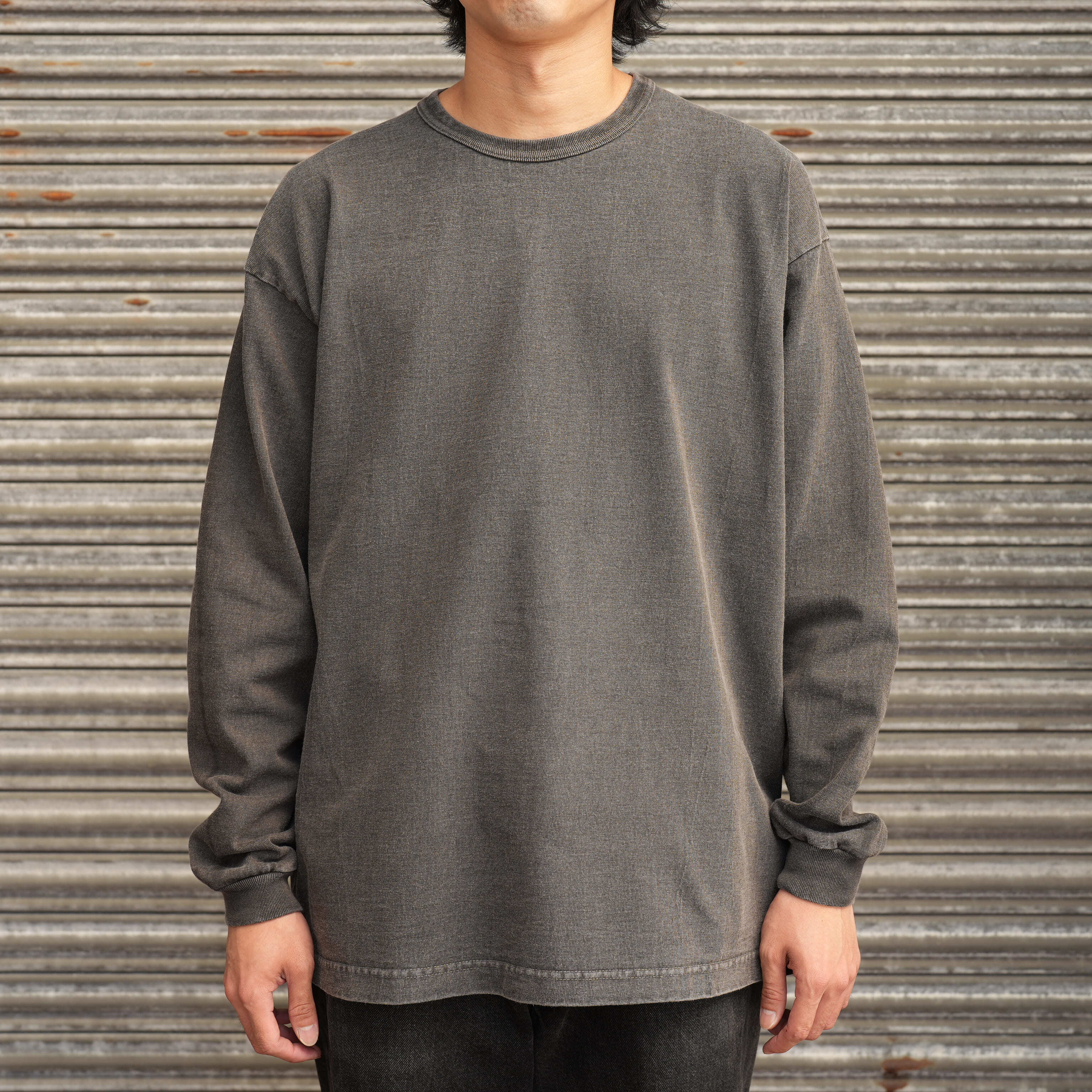 FOUNDOUR (ファウンダ) 26AW "COTTON BD FADE LONG SLEEVE TEE" -BROWN-