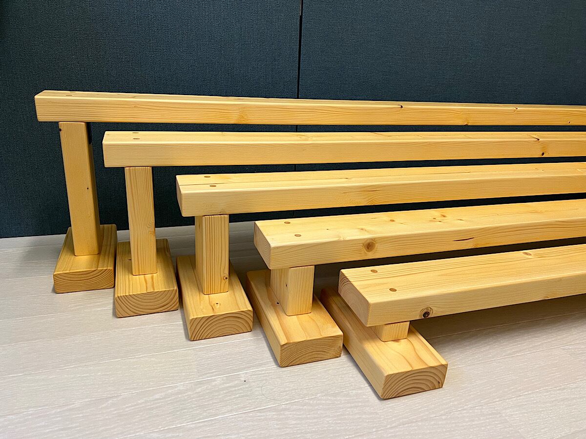 【SNOObi。】平均台（天然木材）　長さ125cm 高さ30cm　2台 送料無料】 平均台 5台 セット | 栄町工房
