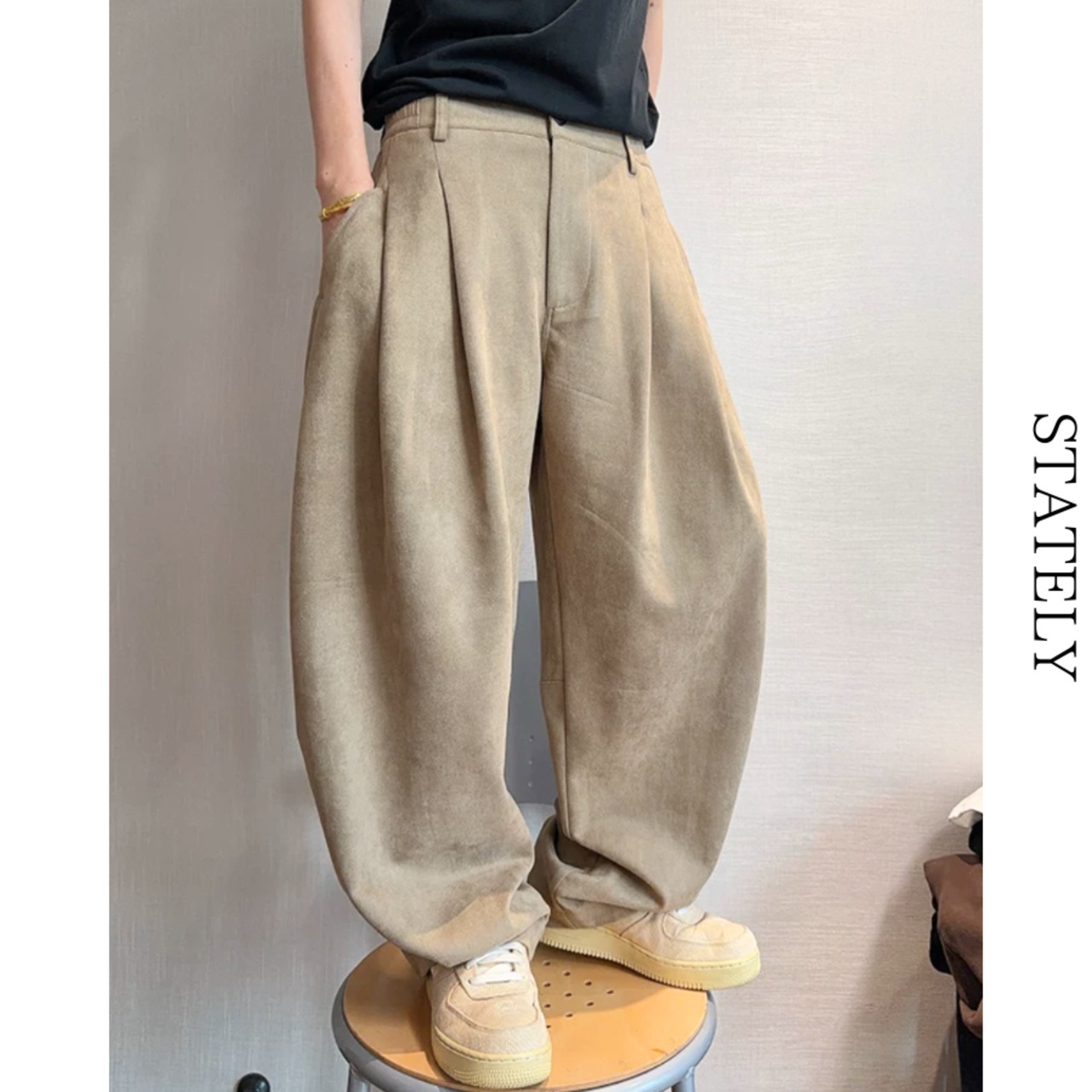 Suede Curve ワイドパンツ_B156・画像2