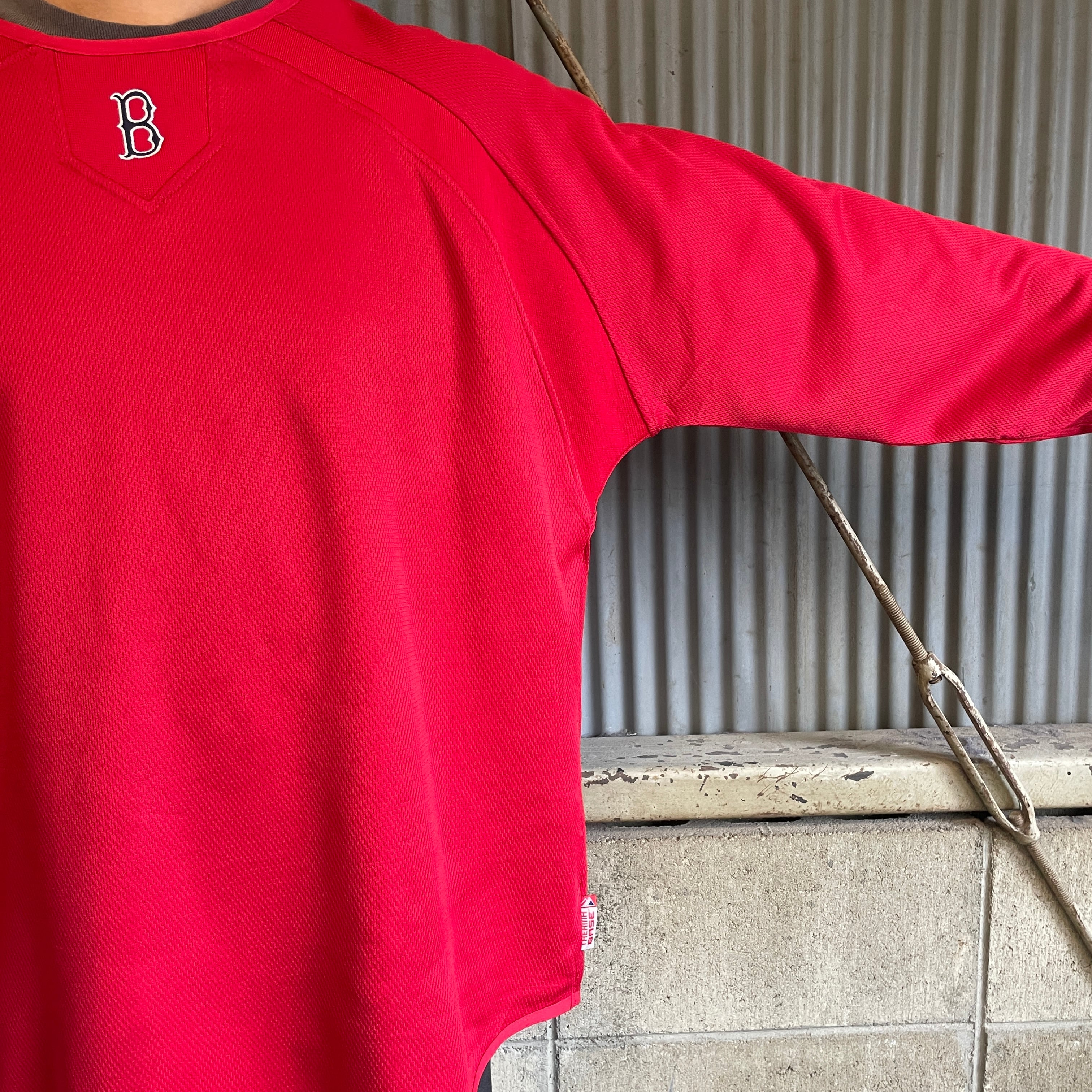 USA製 90s ボストン レッドソックス D.C 古着 プルゲームシャツ