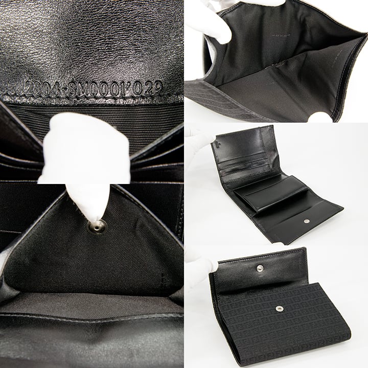 極美品 フェンディ FENDI ズッキーノ 二つ折財布 FENDI（フェンディ） ズッキーノ 二つ折り財布 メンズ レディース ユニ