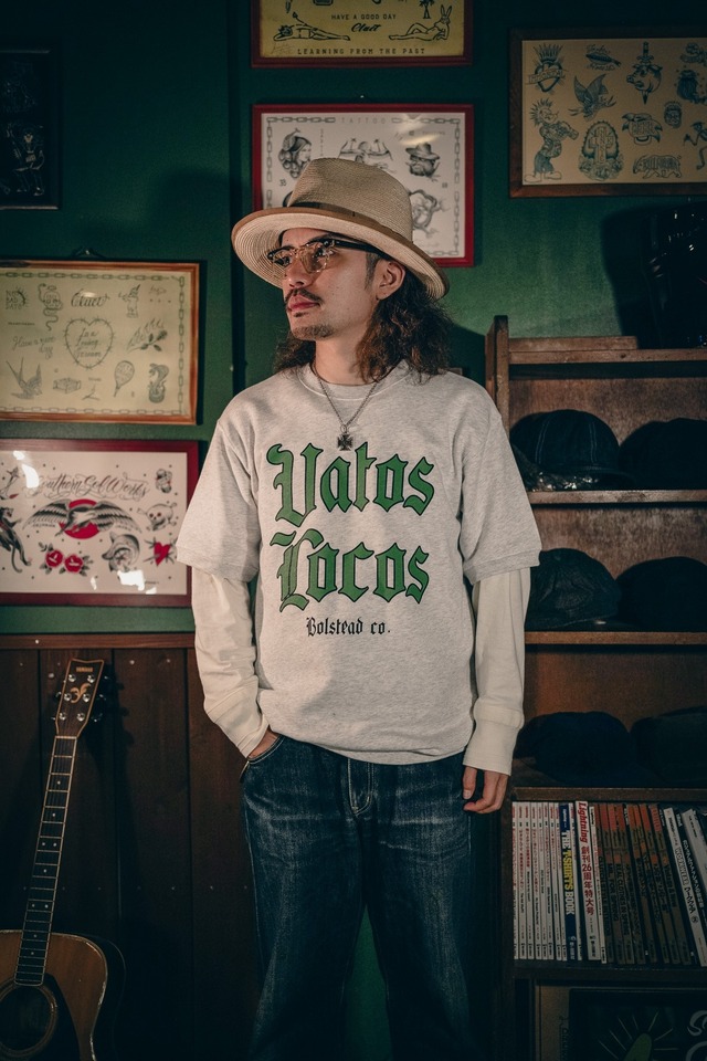 VATOS LOCOS S/S SWEAT(GRAY / RED,GREEN)