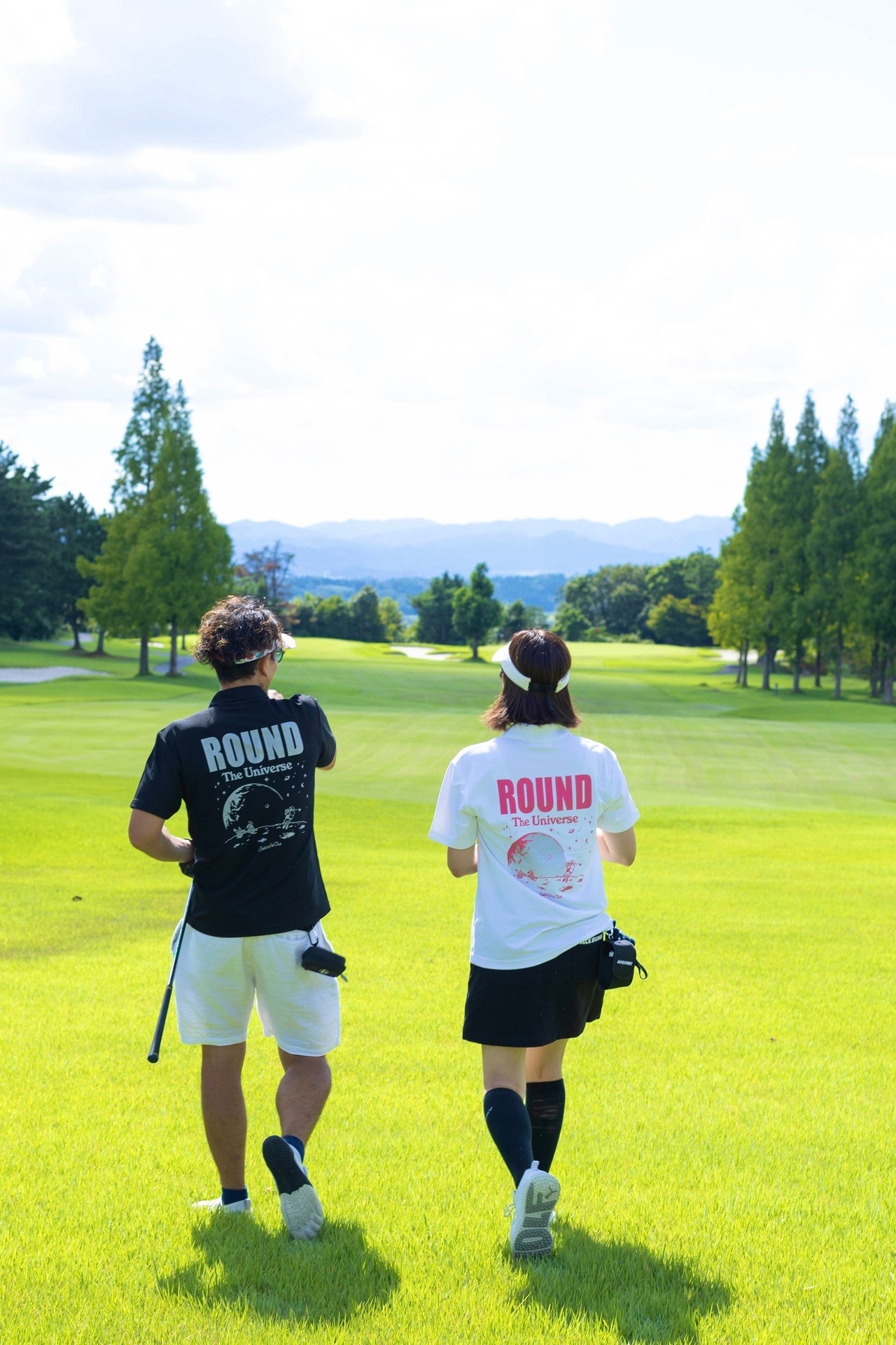 ROUND the UNIVERSE Polo ”black” / 宇宙柄ポロシャツ